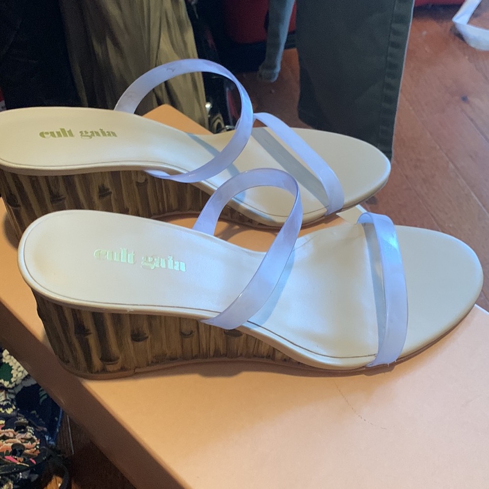 Cult Gaia Eva Clear Wedge Sandal